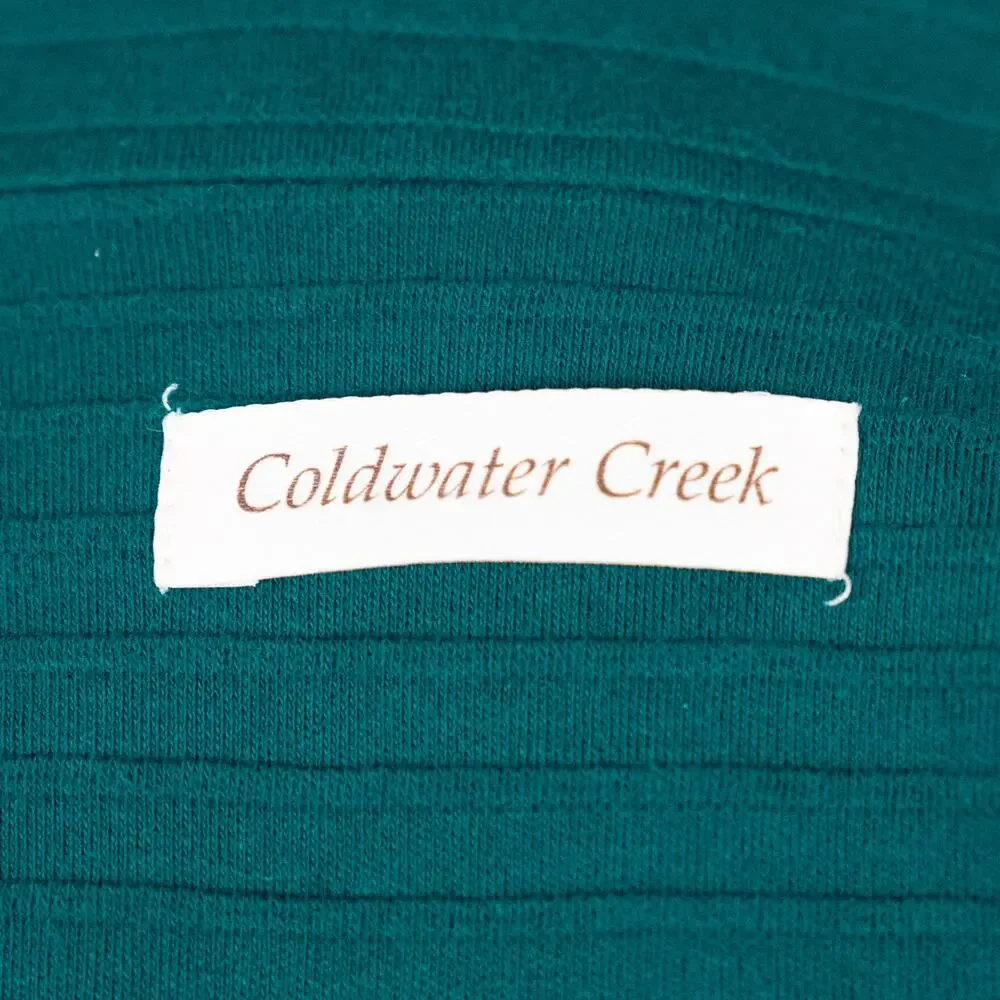 Coldwater Creek Ottoman Knit Jacket Size MEDIUM Teal Green Casual Modest Classic
